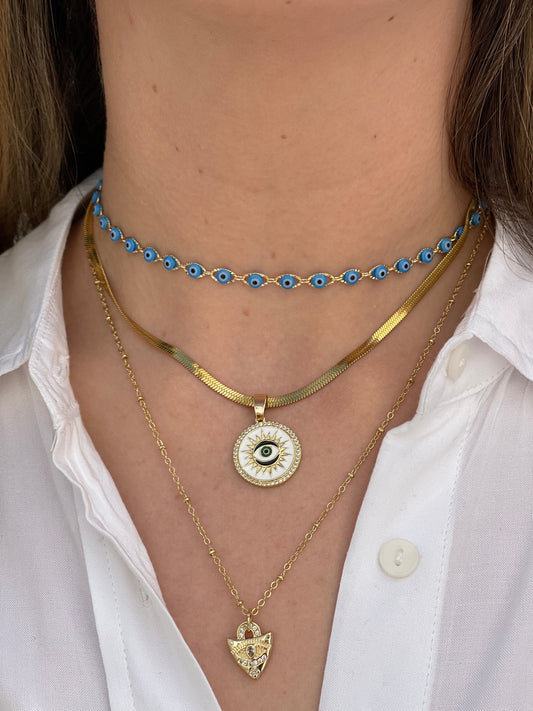 Choker Nicole azul turquesa