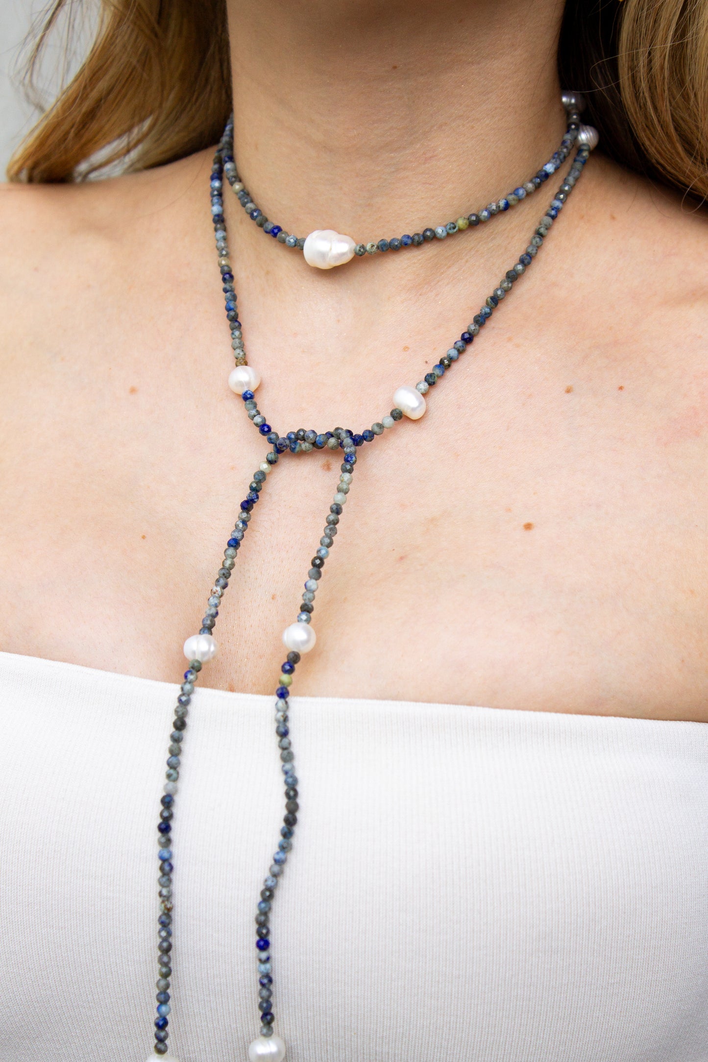 Collar oceáno con perlas