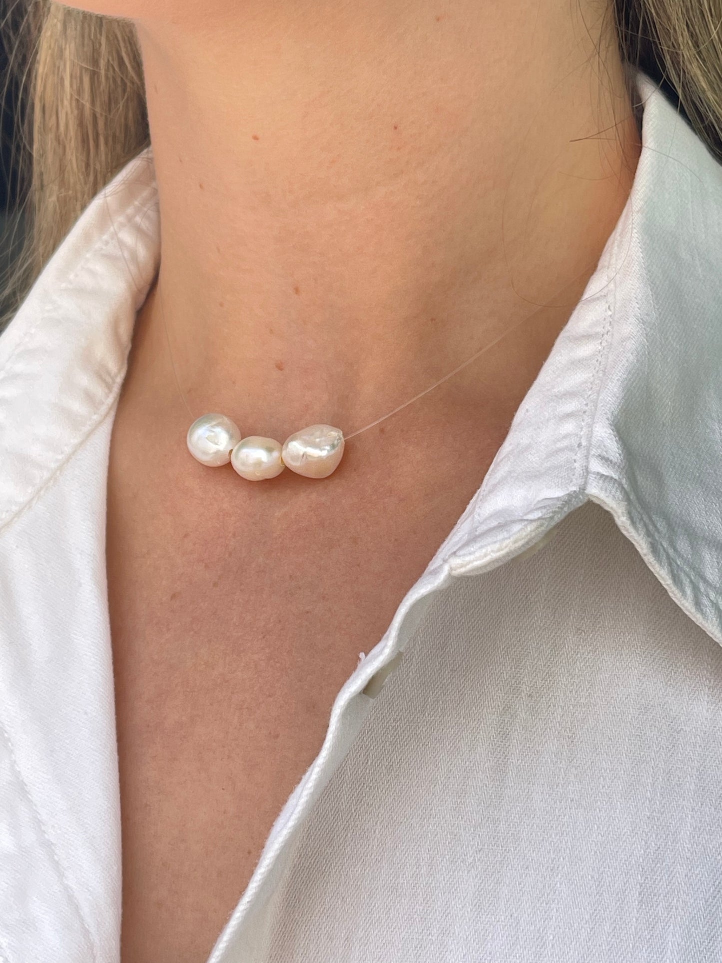 Collar Julia, 3 perlas